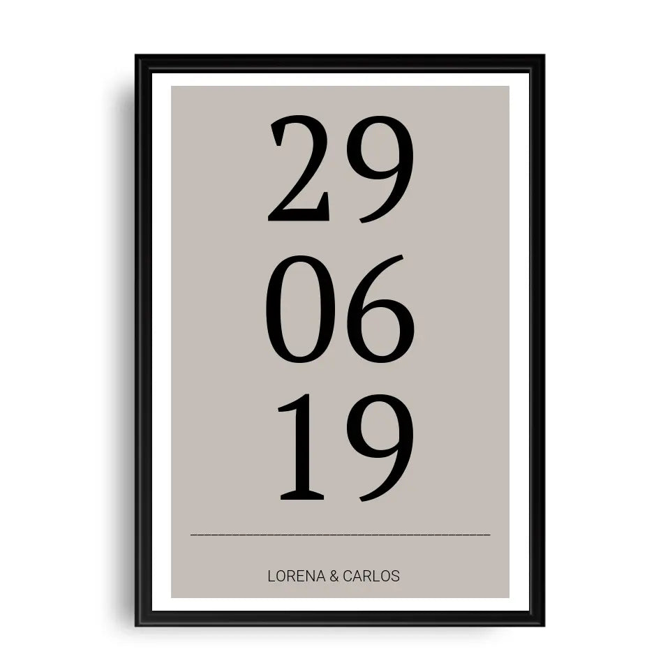Horizontal Datum Poster - Personalisiert mit Namen