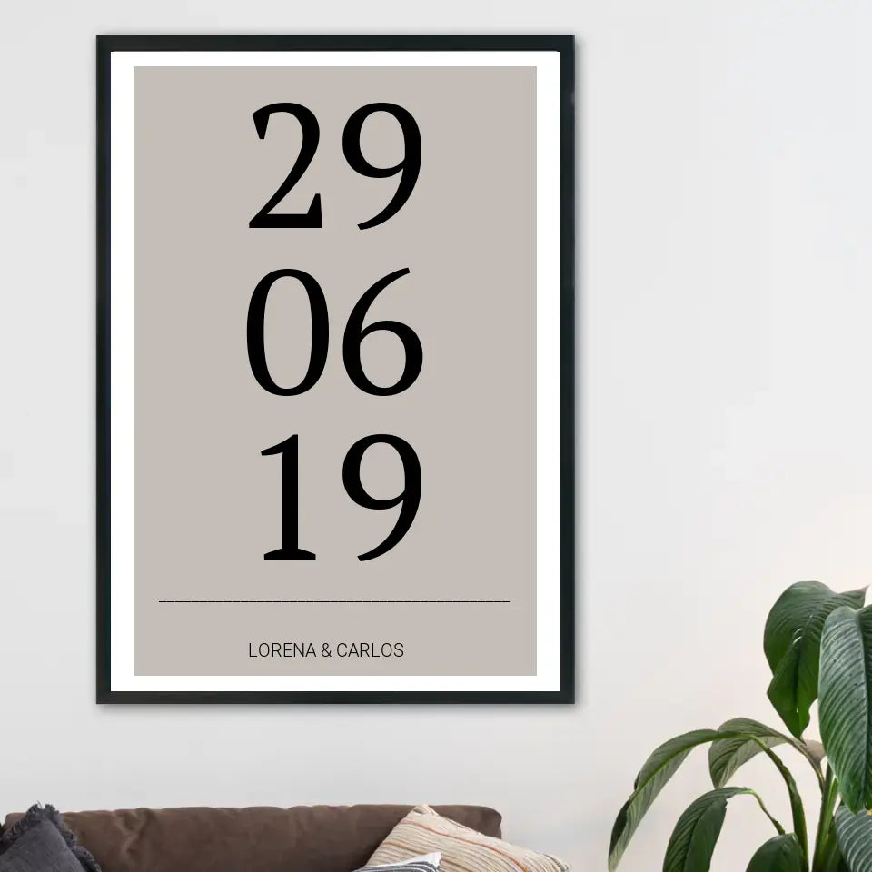 Horizontal Datum Poster - Personalisiert mit Namen