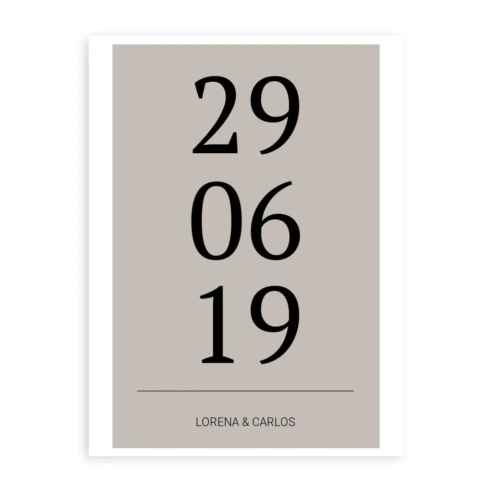 Horizontal Datum Poster - Personalisiert mit Namen