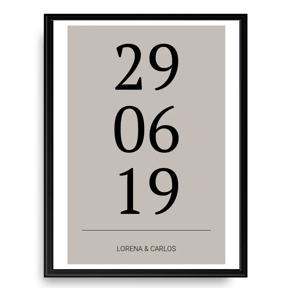 Horizontal Datum Poster - Personalisiert mit Namen