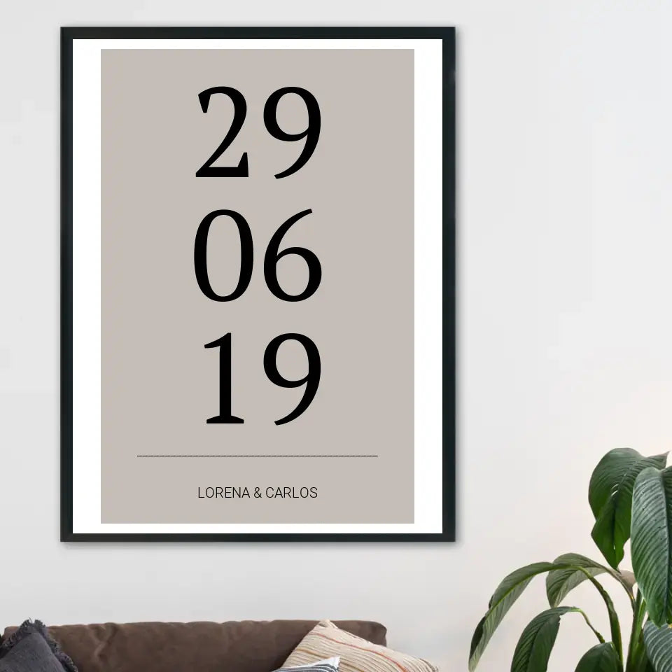 Horizontal Datum Poster - Personalisiert mit Namen