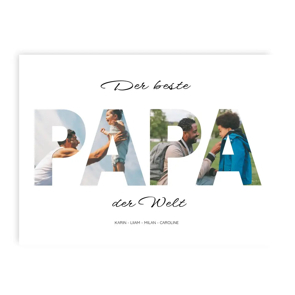 Papa Wort Poster - Personalisiert mit Foto