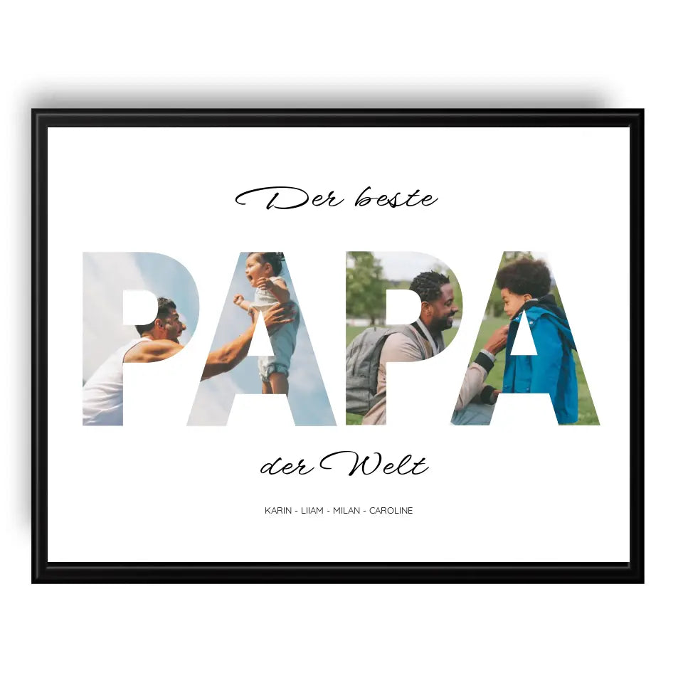 Papa Wort Poster - Personalisiert mit Foto