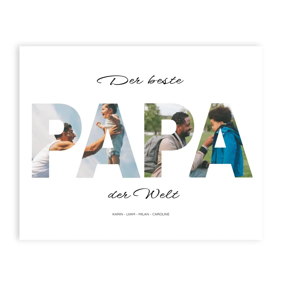 Papa Wort Poster - Personalisiert mit Foto
