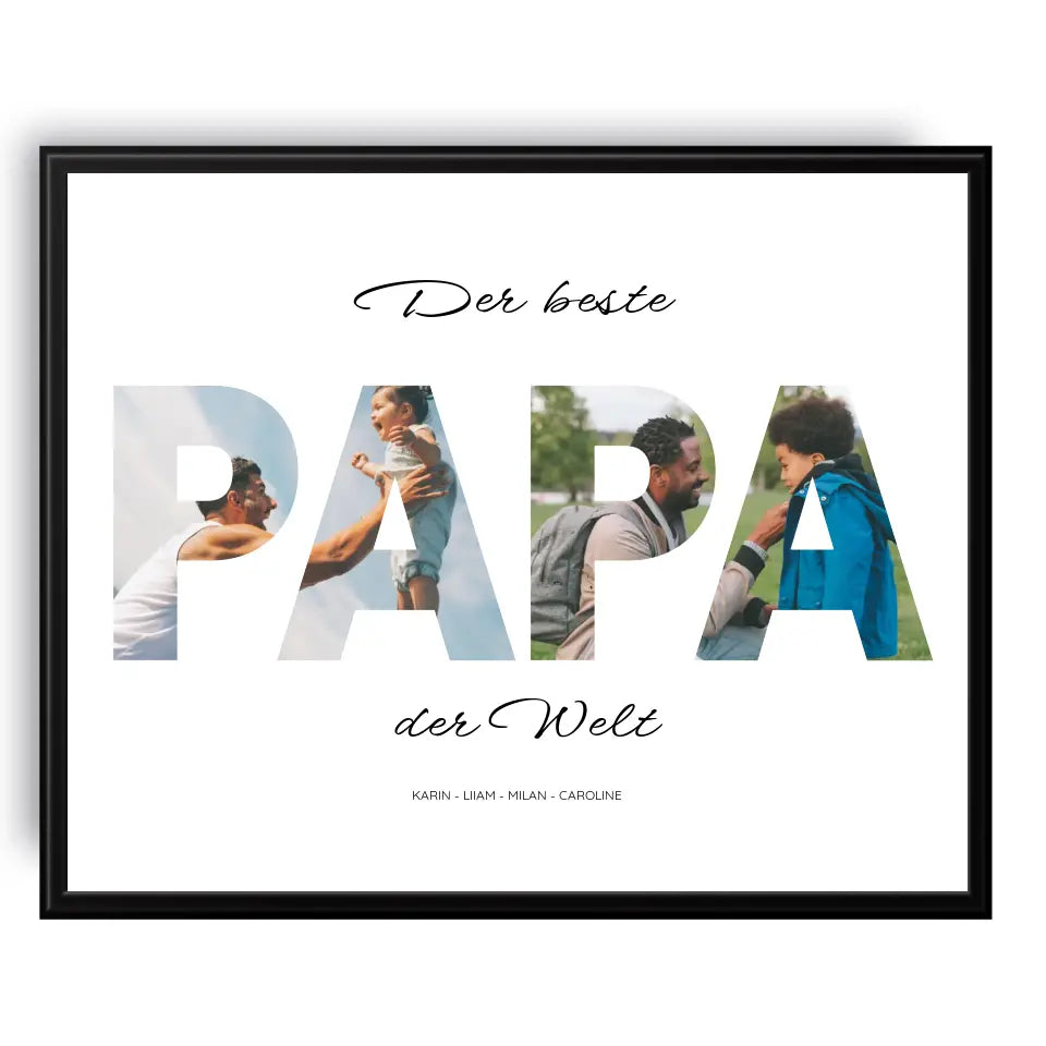 Papa Wort Poster - Personalisiert mit Foto
