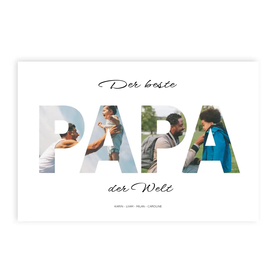 Papa Wort Poster - Personalisiert mit Foto