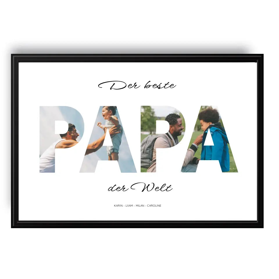Papa Wort Poster - Personalisiert mit Foto