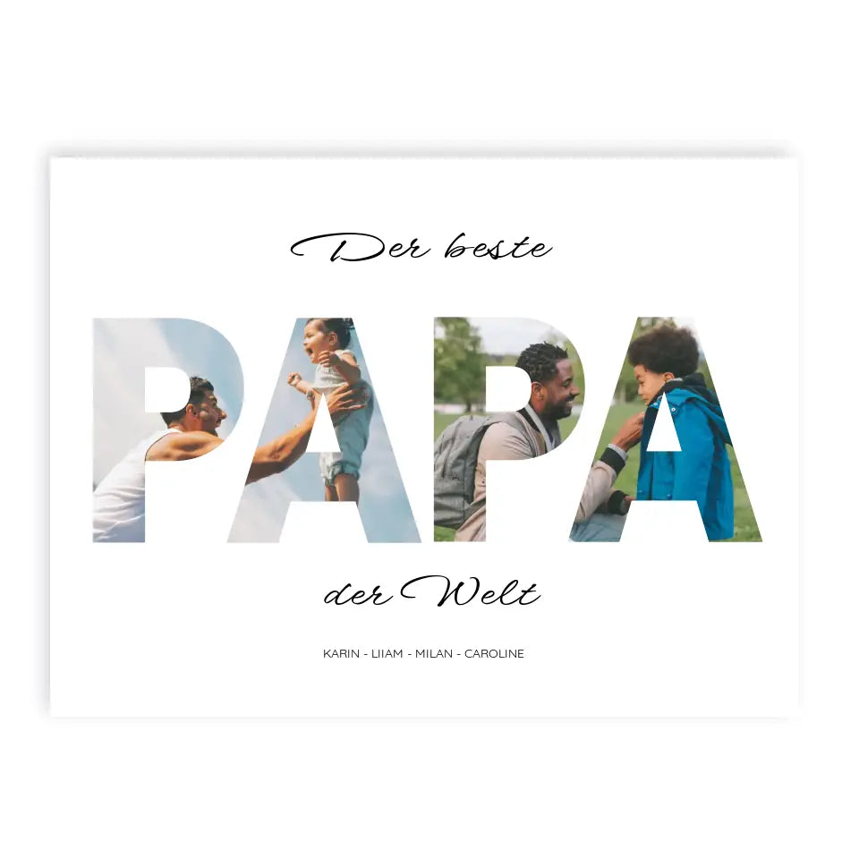 Papa Wort Poster - Personalisiert mit Foto