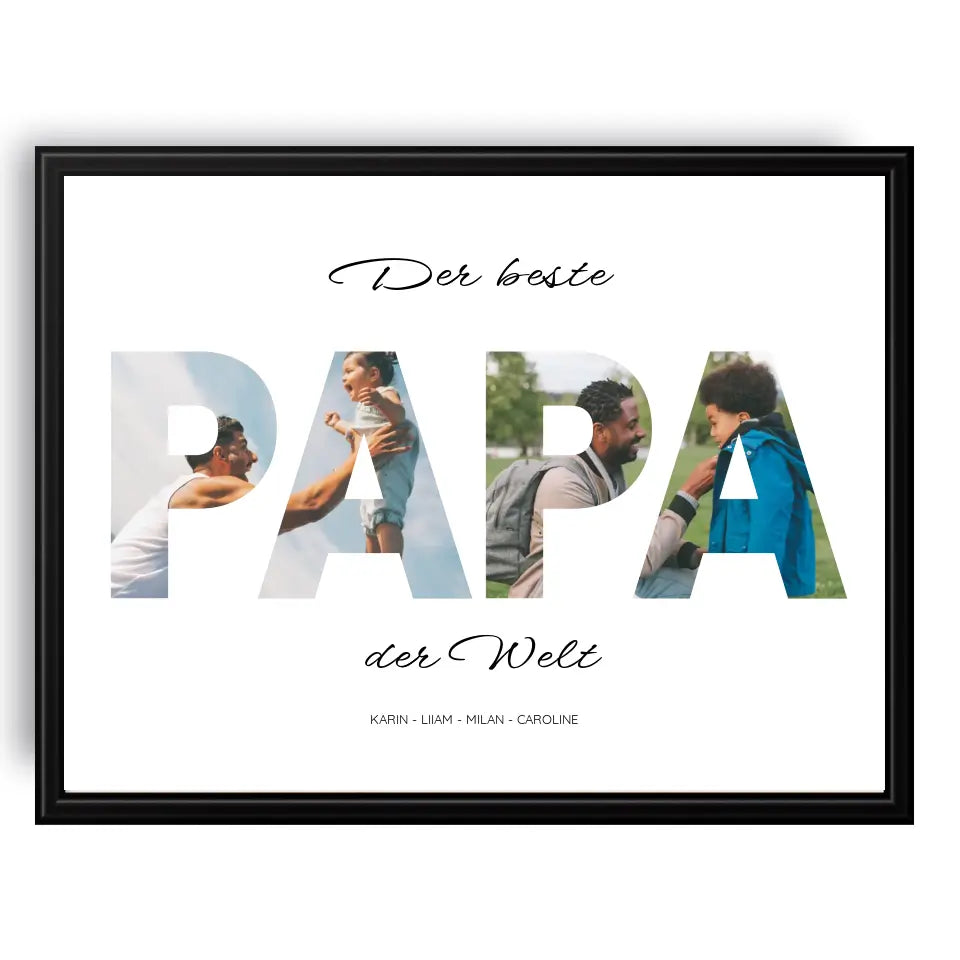 Papa Wort Poster - Personalisiert mit Foto