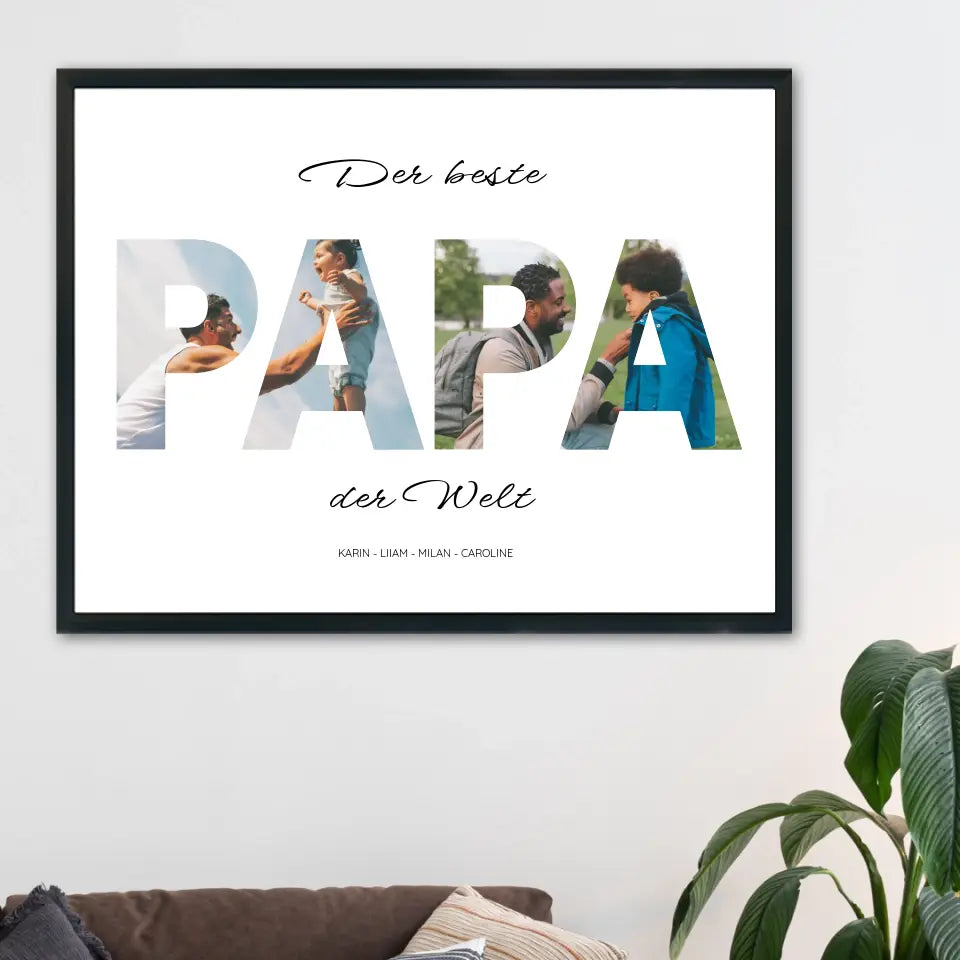 Papa Wort Poster - Personalisiert mit Foto