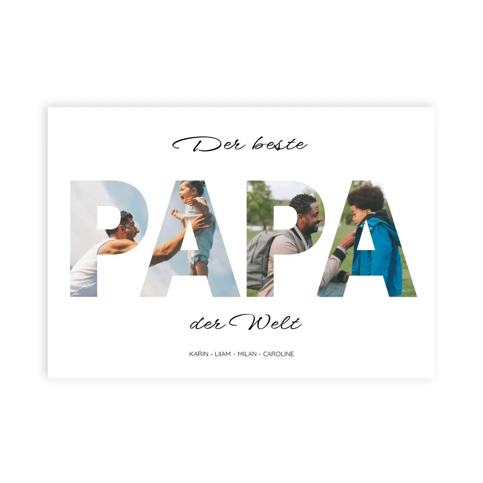 Papa Wort Poster - Personalisiert mit Foto