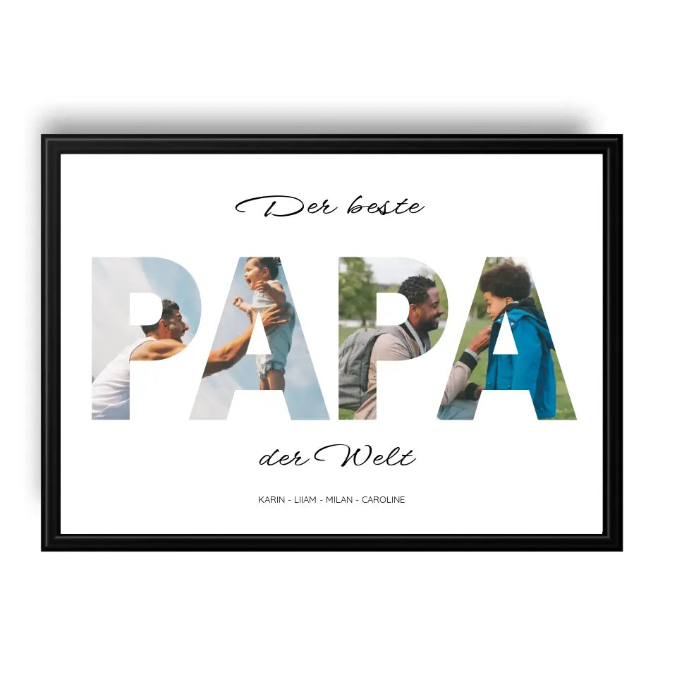 Papa Wort Poster - Personalisiert mit Foto