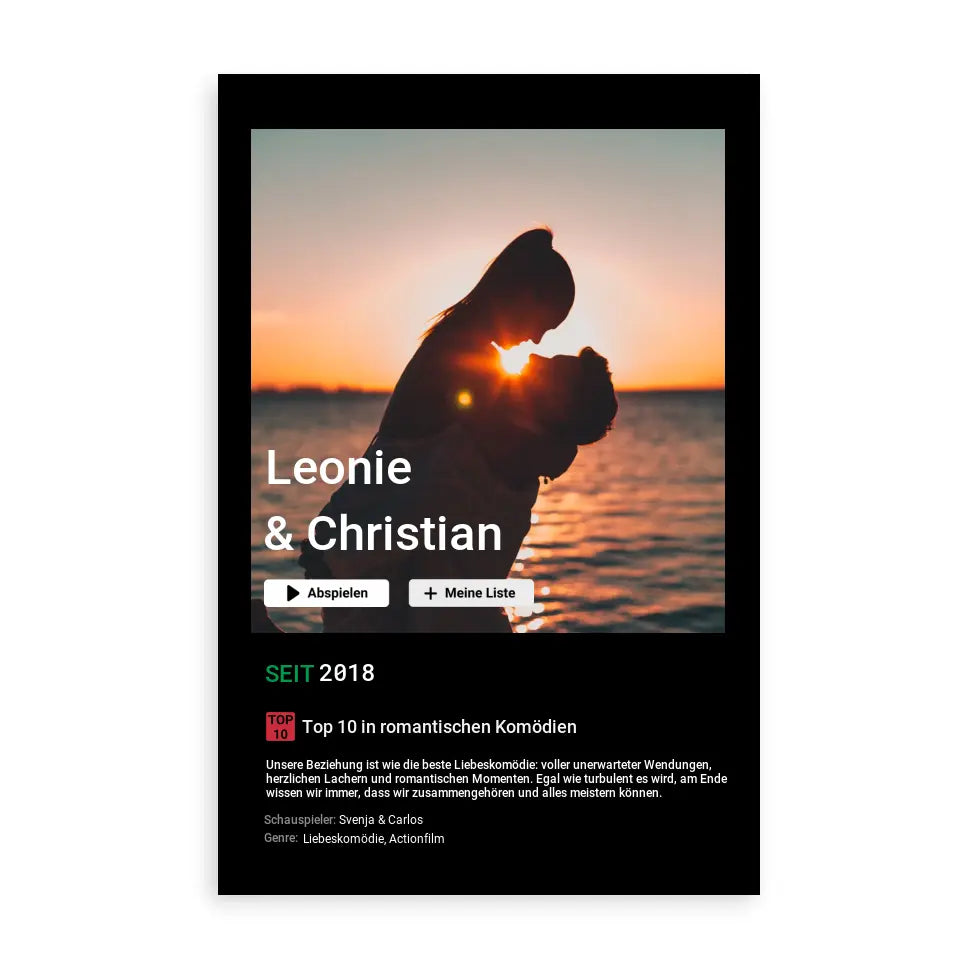 Liebesfilm - Personalisiertes Poster mit Foto
