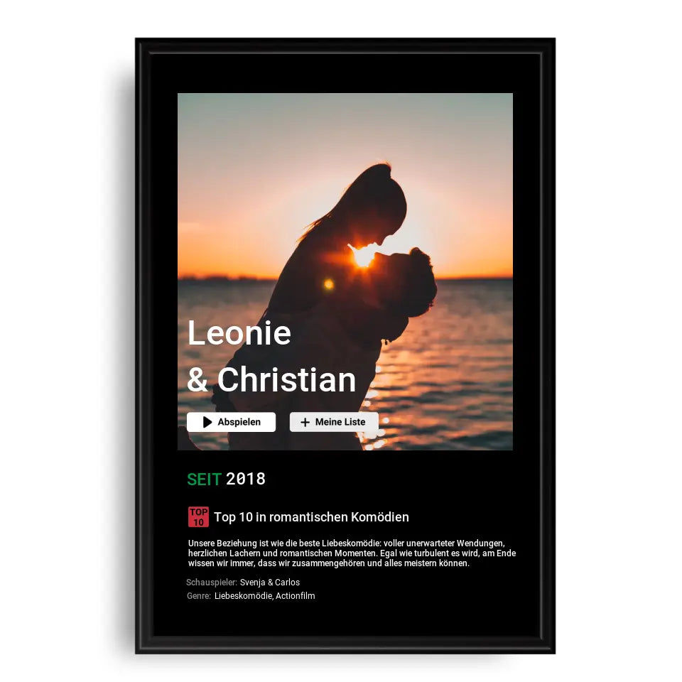 Liebesfilm - Personalisiertes Poster mit Foto