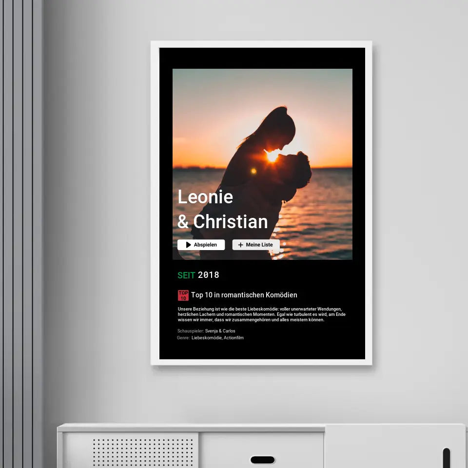 Liebesfilm - Personalisiertes Poster mit Foto