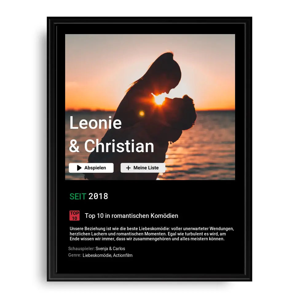 Liebesfilm - Personalisiertes Poster mit Foto