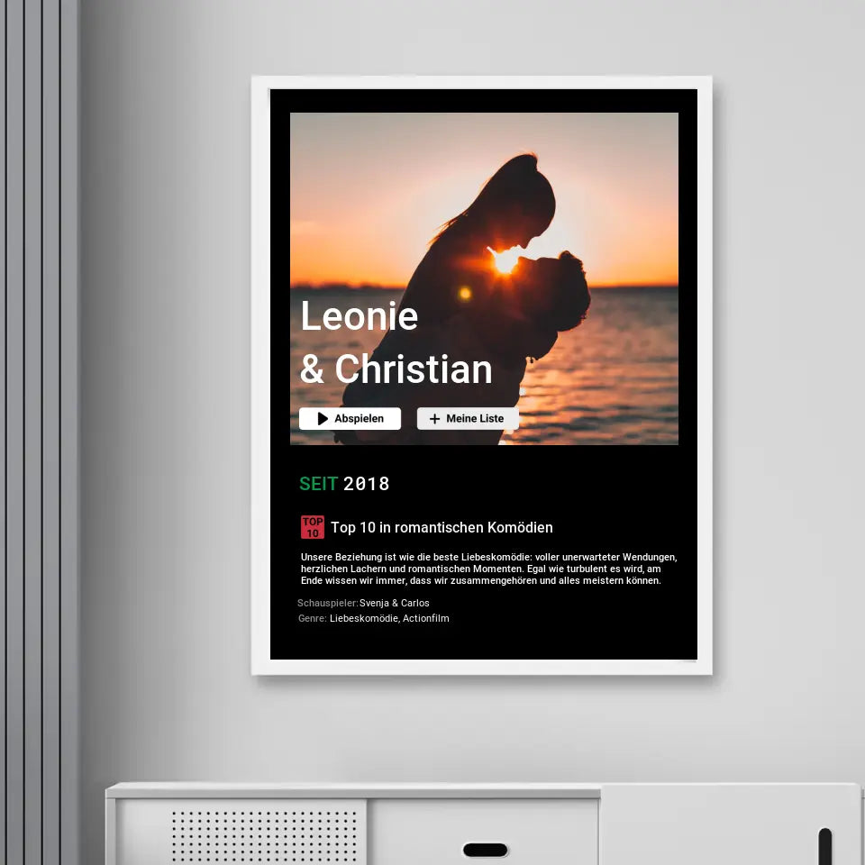 Liebesfilm - Personalisiertes Poster mit Foto
