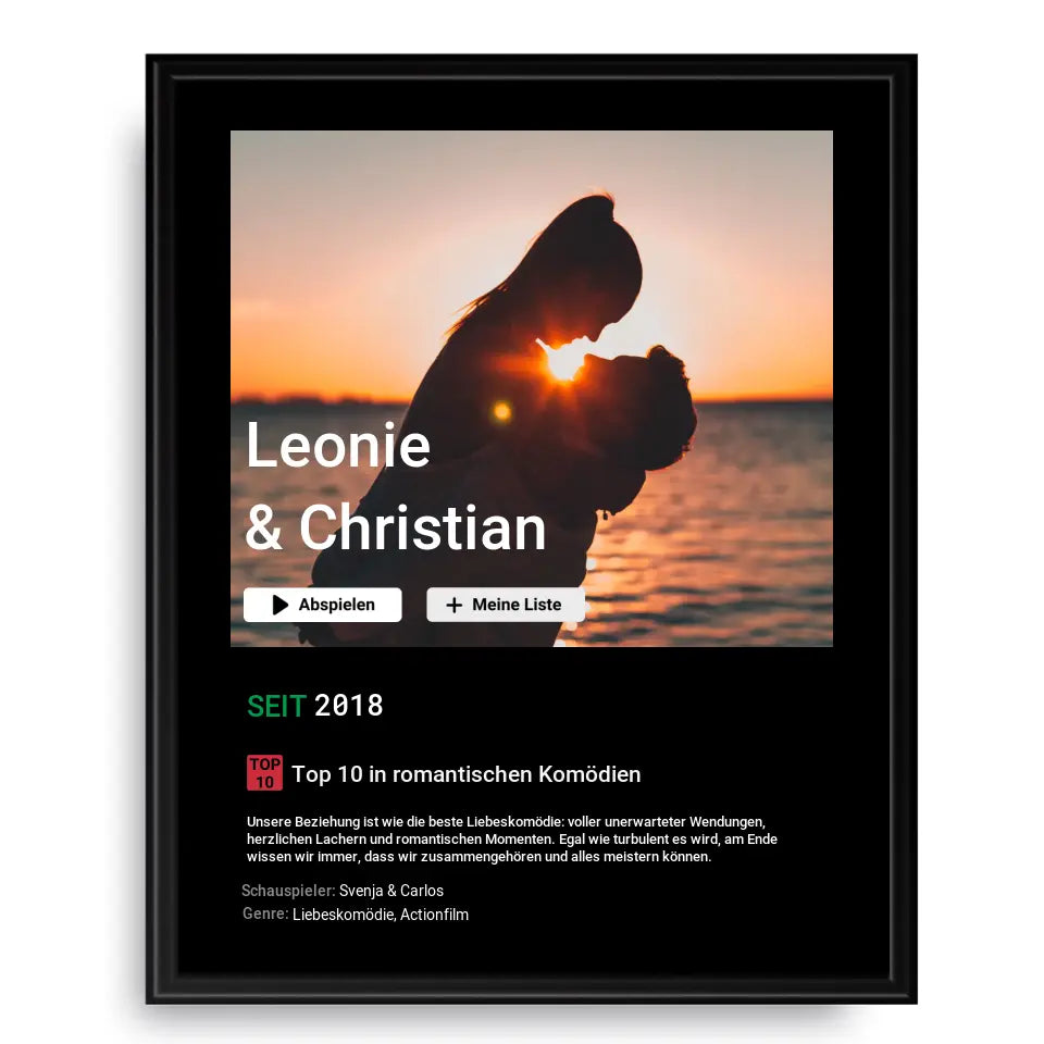 Liebesfilm - Personalisiertes Poster mit Foto