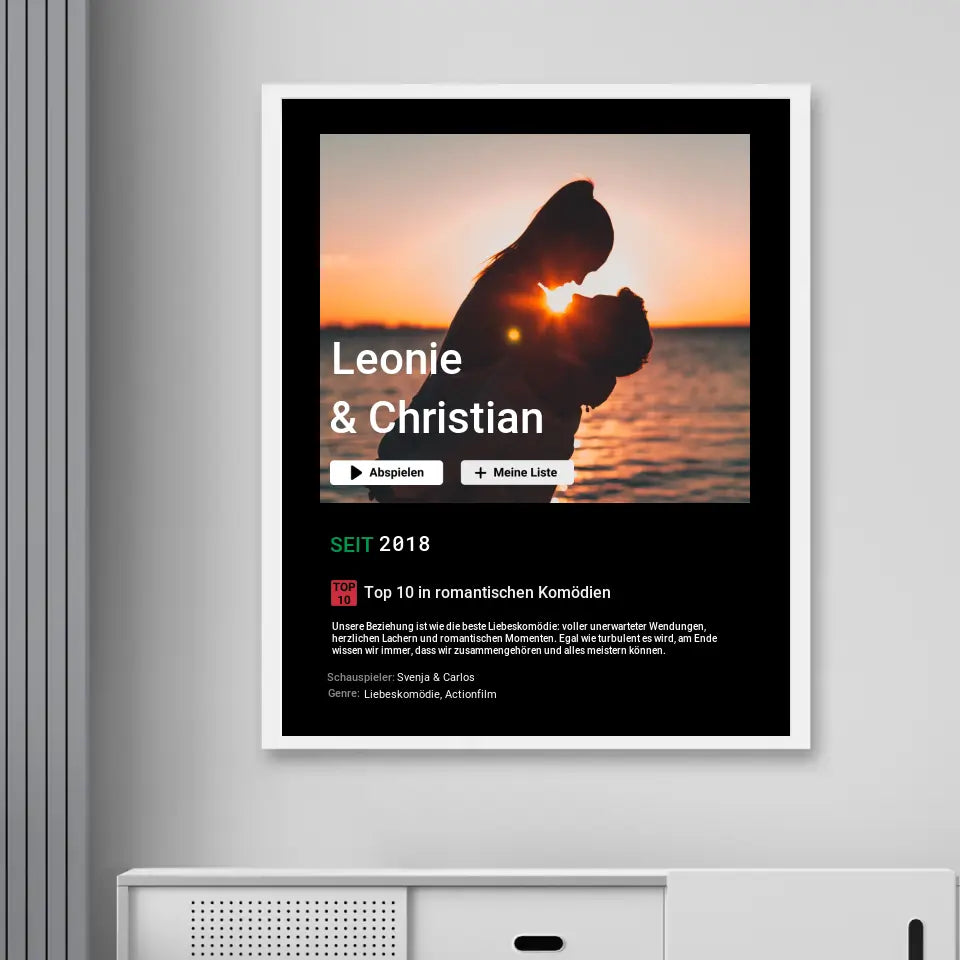 Liebesfilm - Personalisiertes Poster mit Foto