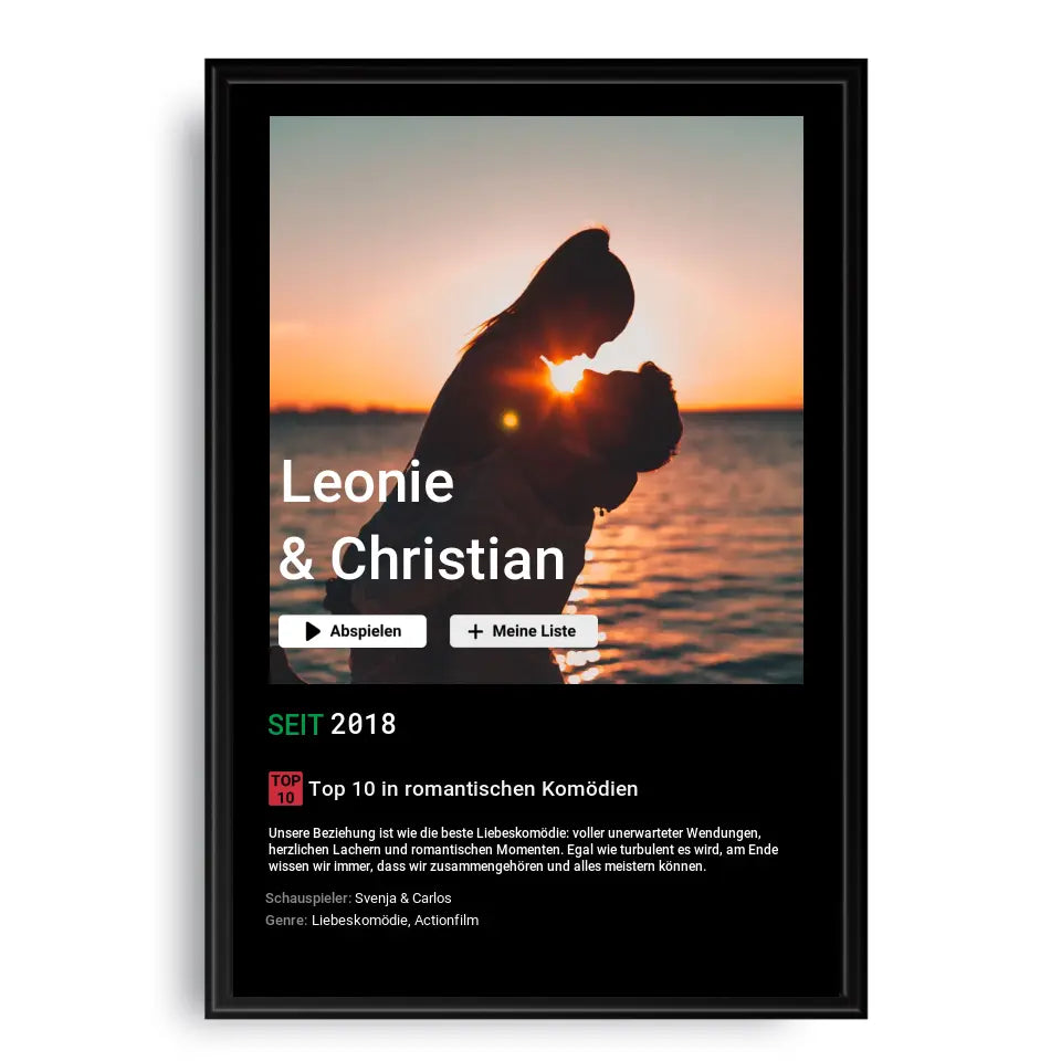 Liebesfilm - Personalisiertes Poster mit Foto