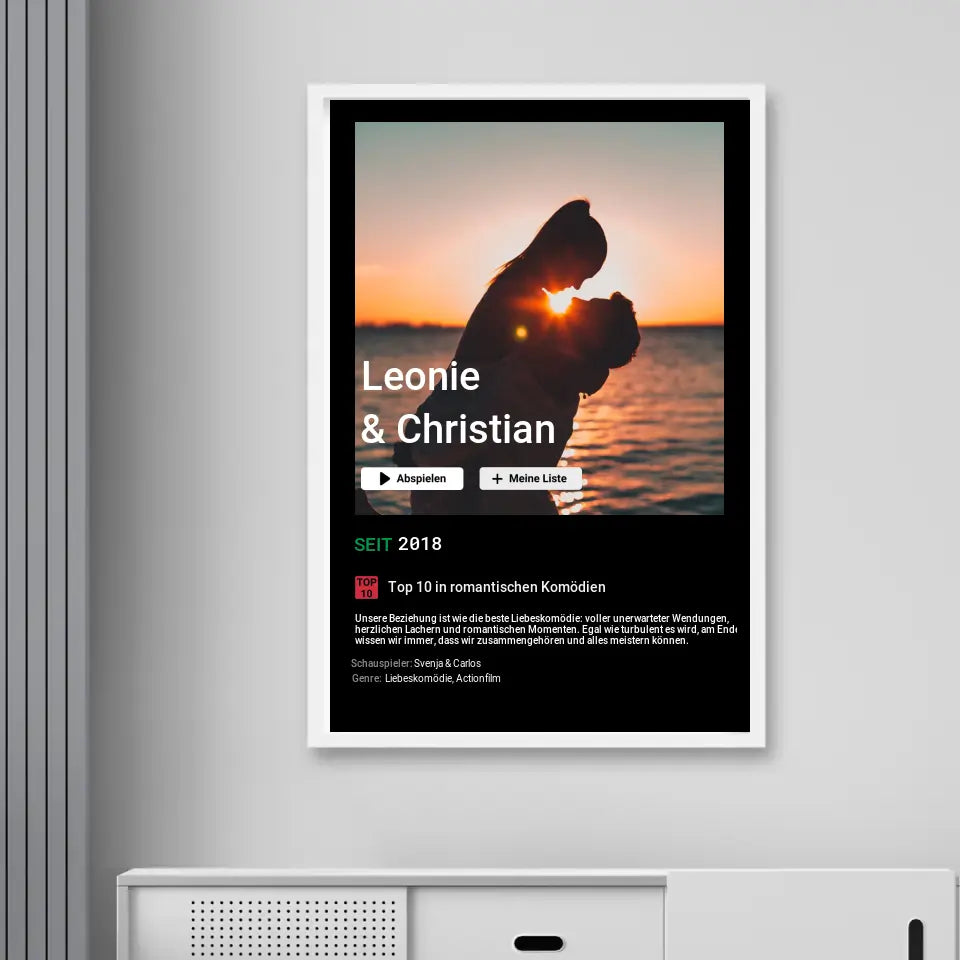 Liebesfilm - Personalisiertes Poster mit Foto