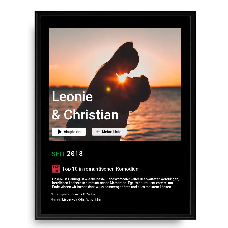 Liebesfilm - Personalisiertes Poster mit Foto