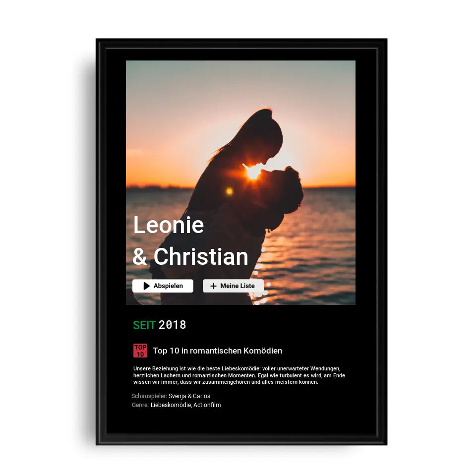 Liebesfilm - Personalisiertes Poster mit Foto