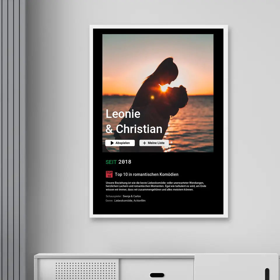 Liebesfilm - Personalisiertes Poster mit Foto