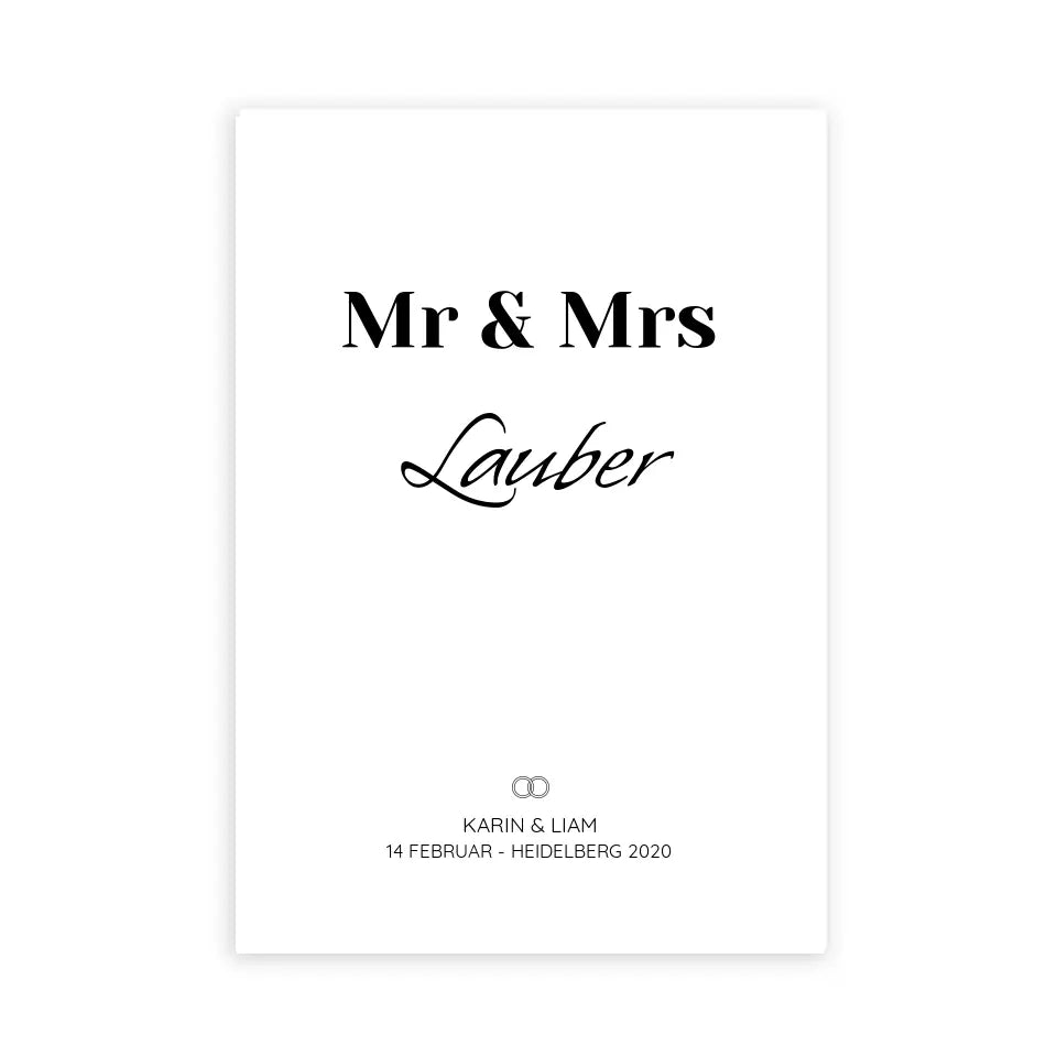 Mr & Mrs - Personalisiertes Poster