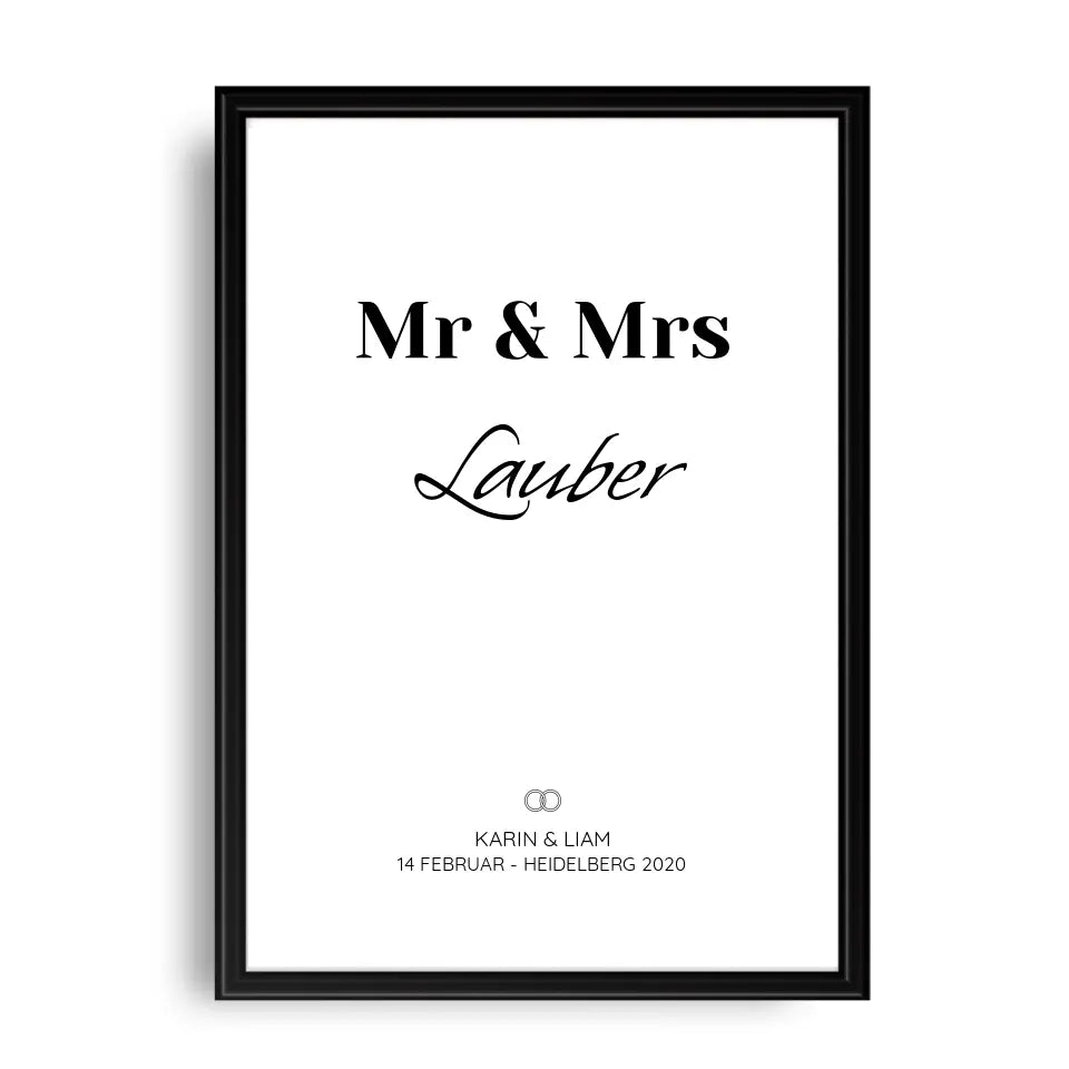 Mr & Mrs - Personalisiertes Poster