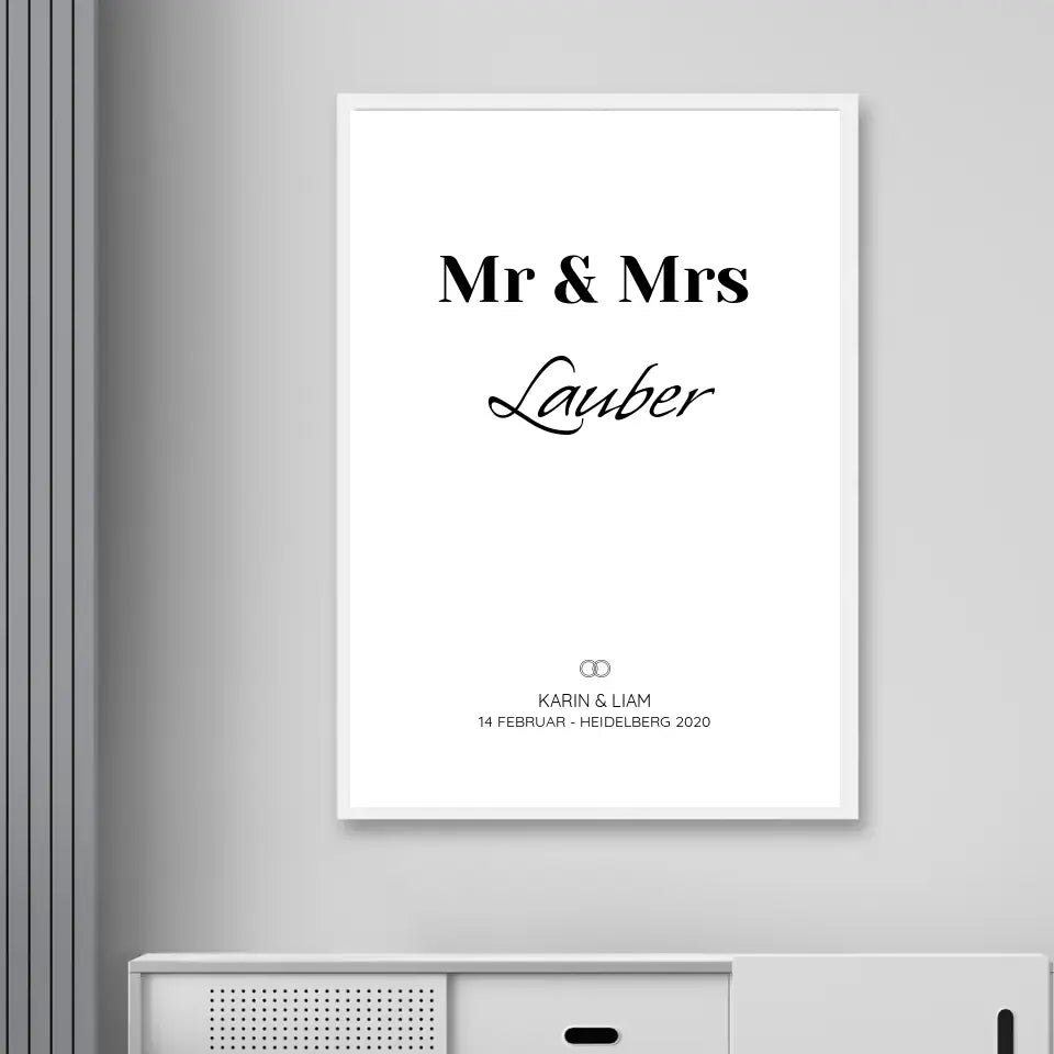 Mr & Mrs - Personalisiertes Poster