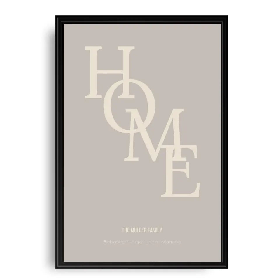Home Poster - Personalisiert mit Namen der Familie