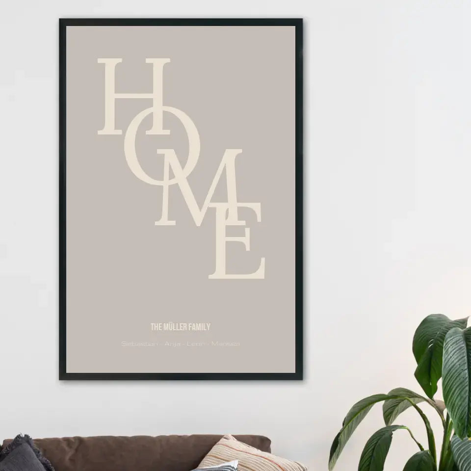 Home Poster - Personalisiert mit Namen der Familie