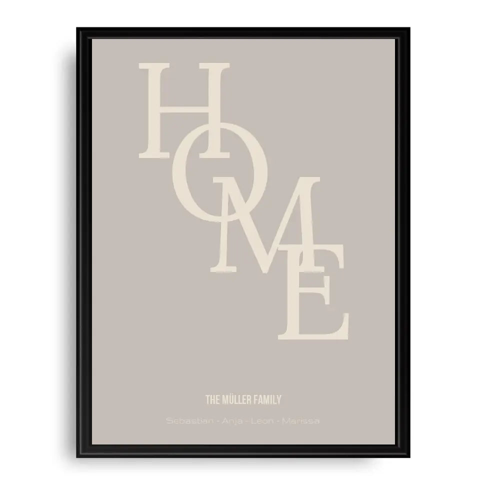 Home Poster - Personalisiert mit Namen der Familie