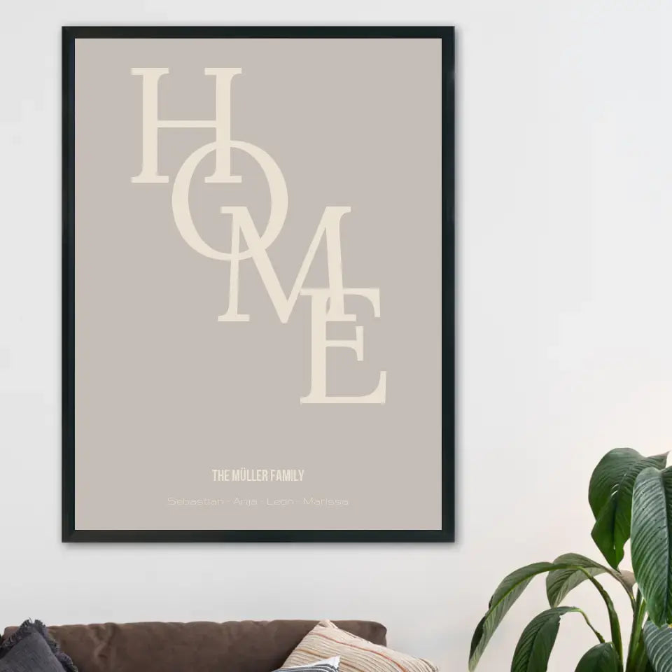 Home Poster - Personalisiert mit Namen der Familie