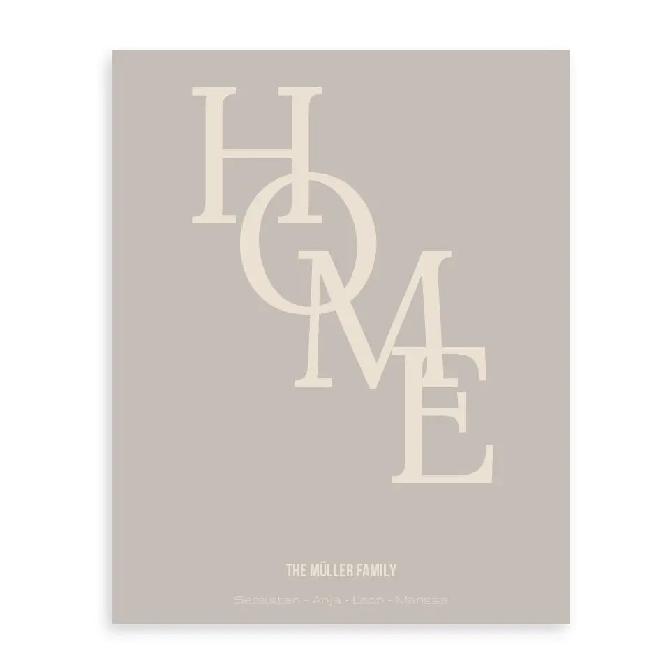 Home Poster - Personalisiert mit Namen der Familie
