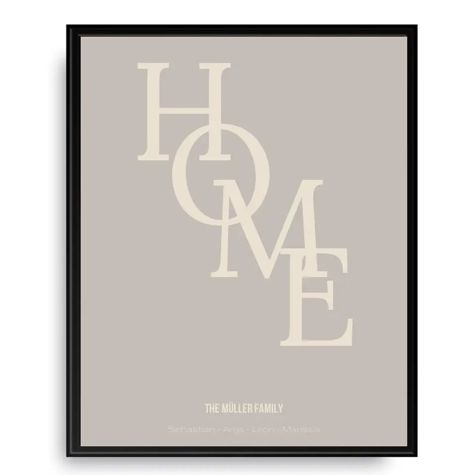 Home Poster - Personalisiert mit Namen der Familie