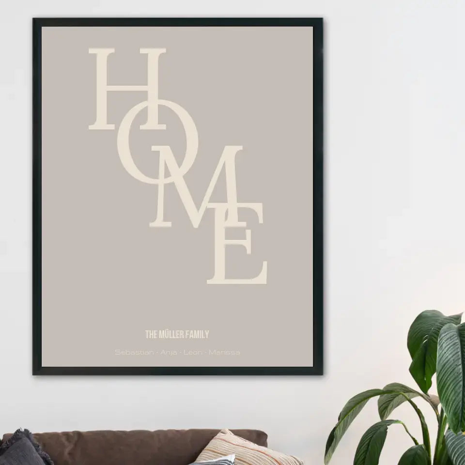 Home Poster - Personalisiert mit Namen der Familie