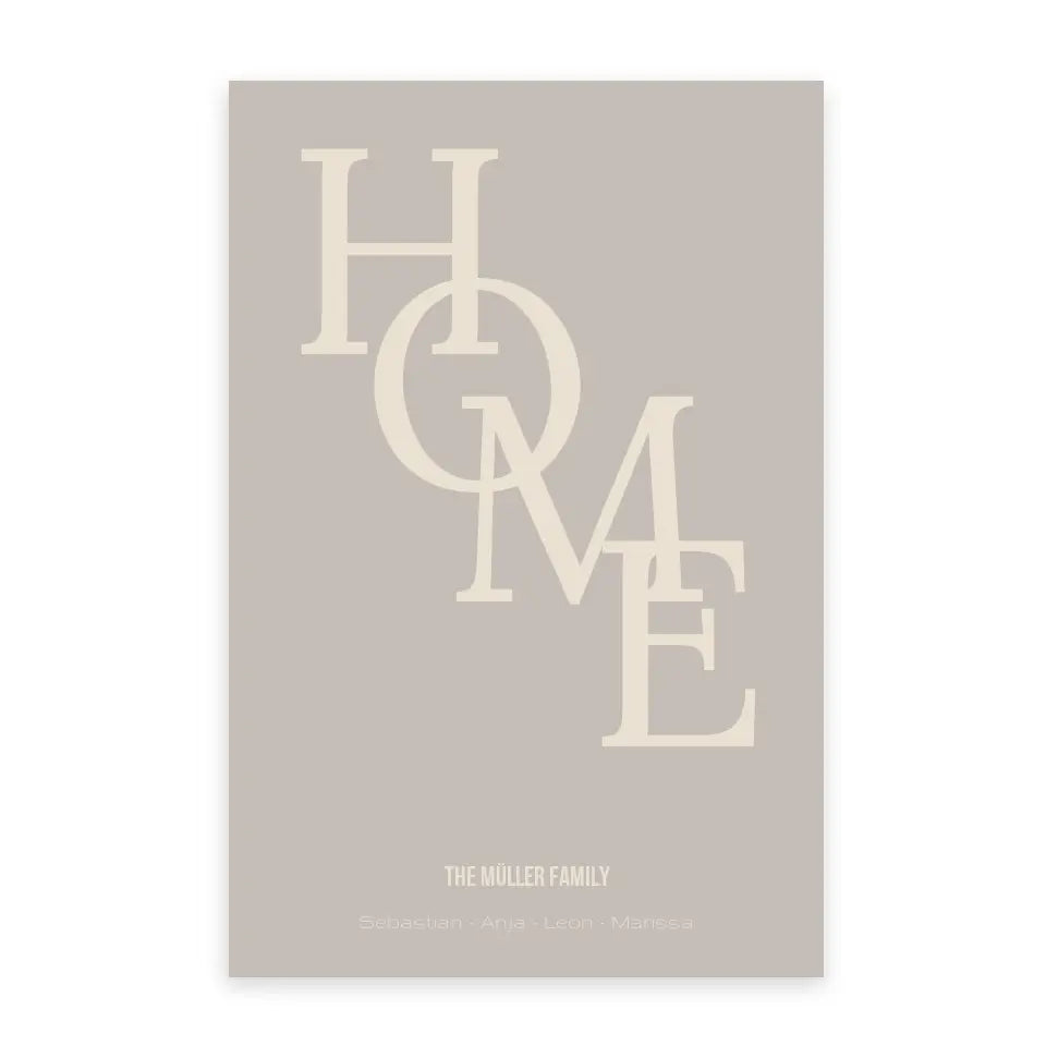 Home Poster - Personalisiert mit Namen der Familie