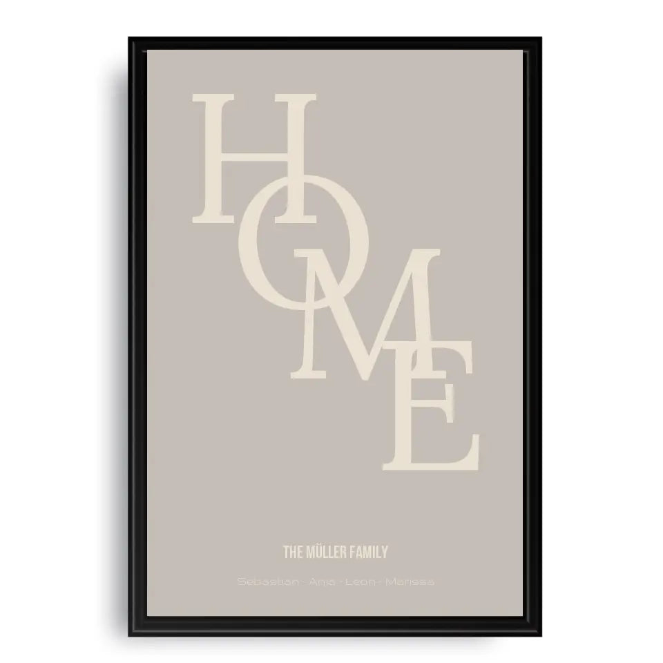 Home Poster - Personalisiert mit Namen der Familie