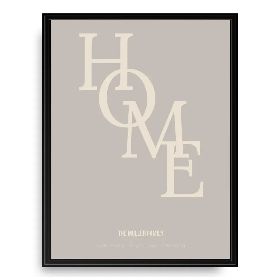 Home Poster - Personalisiert mit Namen der Familie