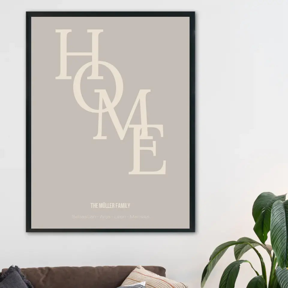 Home Poster - Personalisiert mit Namen der Familie
