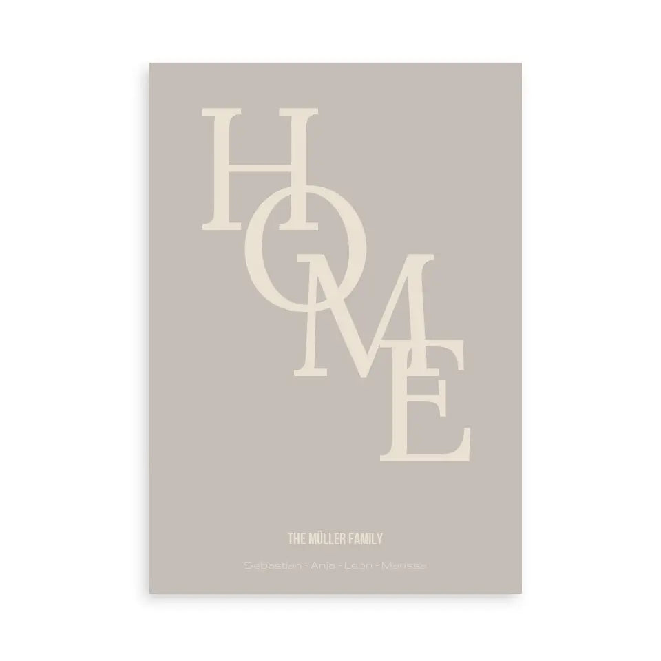 Home Poster - Personalisiert mit Namen der Familie