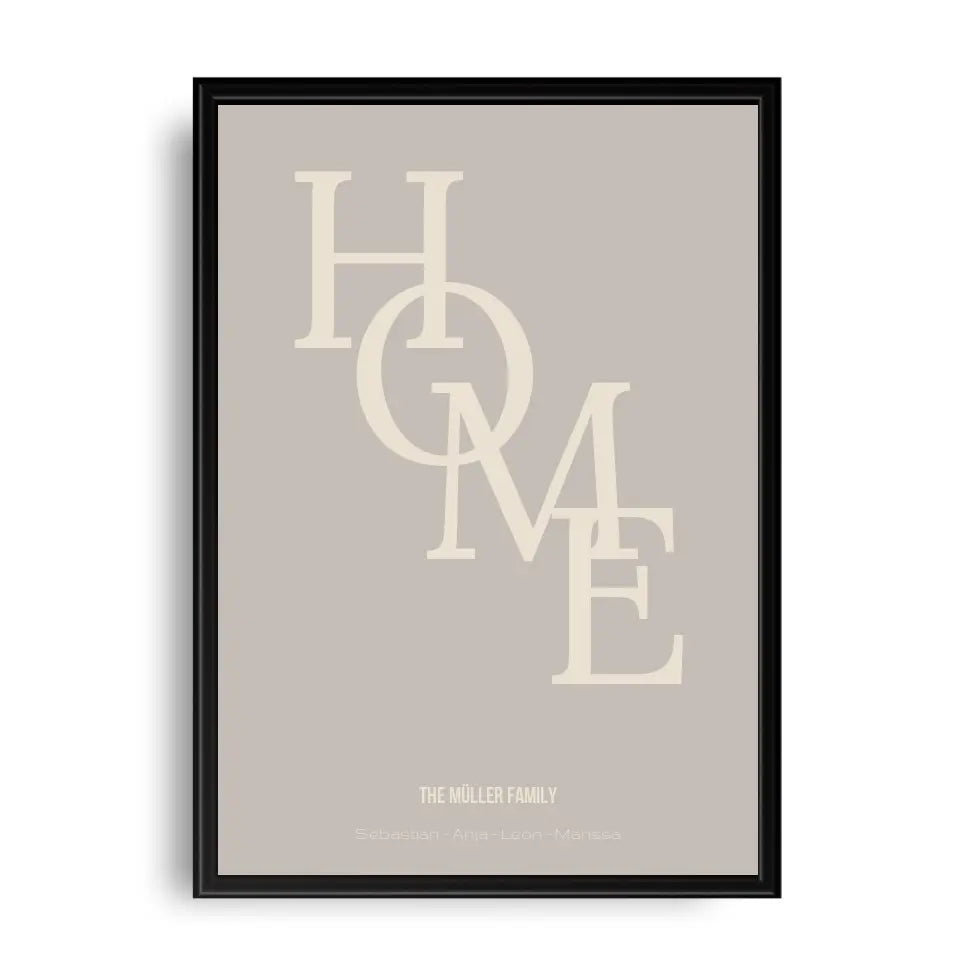Home Poster - Personalisiert mit Namen der Familie