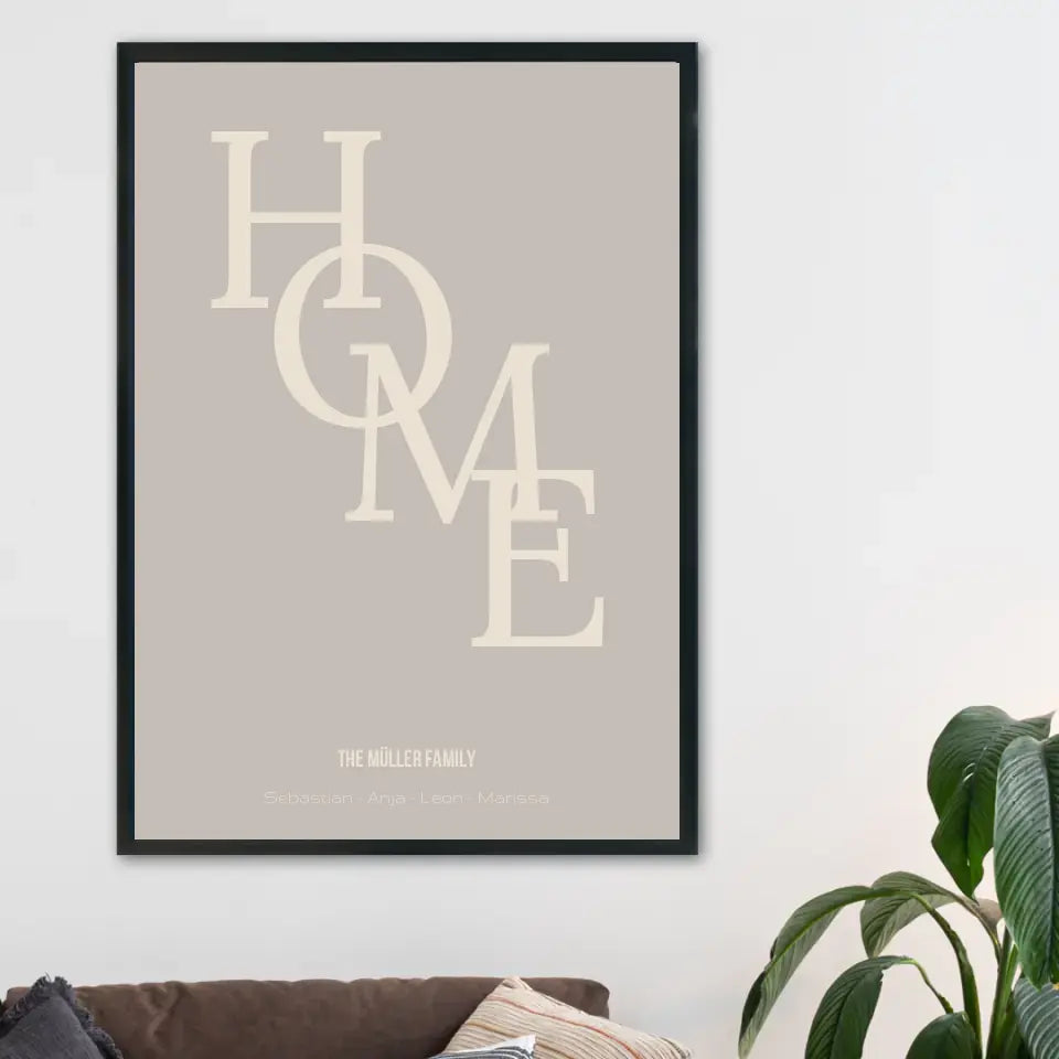 Home Poster - Personalisiert mit Namen der Familie