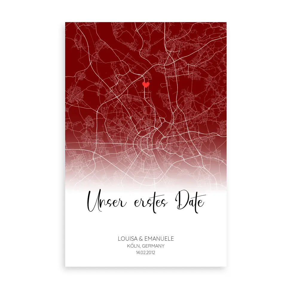 Unser erstes Date - Personalisierbares Poster