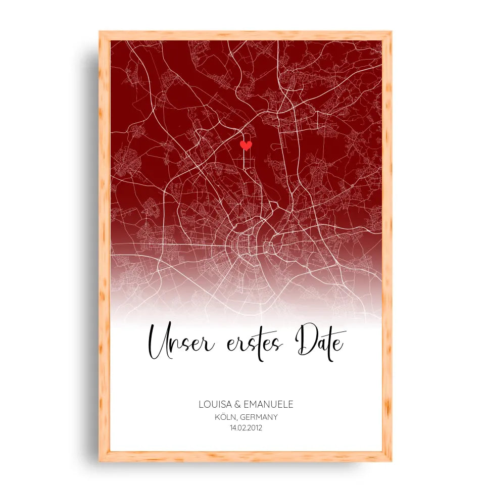 Unser erstes Date - Personalisierbares Poster