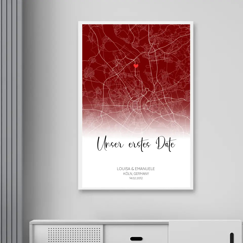 Unser erstes Date - Personalisierbares Poster