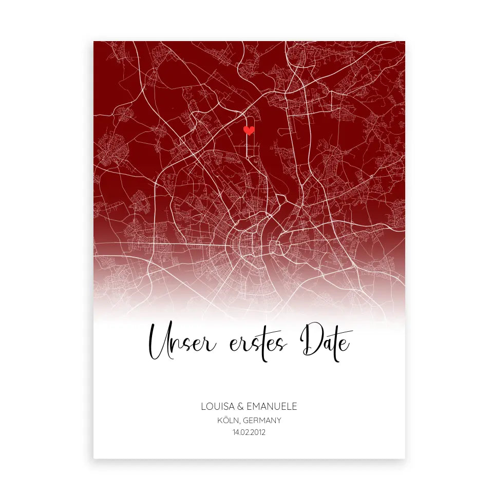 Unser erstes Date - Personalisierbares Poster