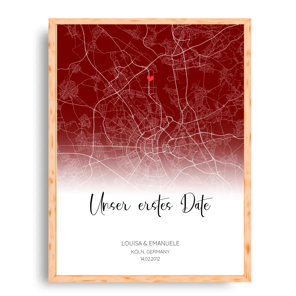 Unser erstes Date - Personalisierbares Poster